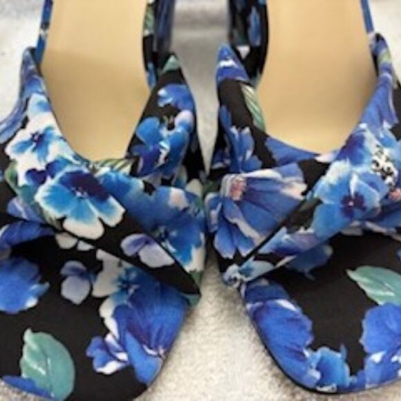 Nine West wedge slides in blue floral textile NWOT Size 8 - Picture 6 of 9